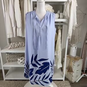 Merona women's size Large blue coastal beachy vacation summer dress #2632